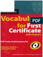 Vocabulary For First Certificate. Cambridge