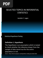 Selected Topics in Inferential Statistics: Janette C. Lagos