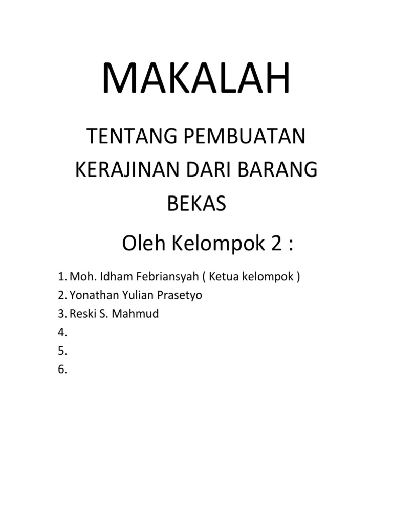 Makala Pembuatan Kerajinan Dari Barang Bekas