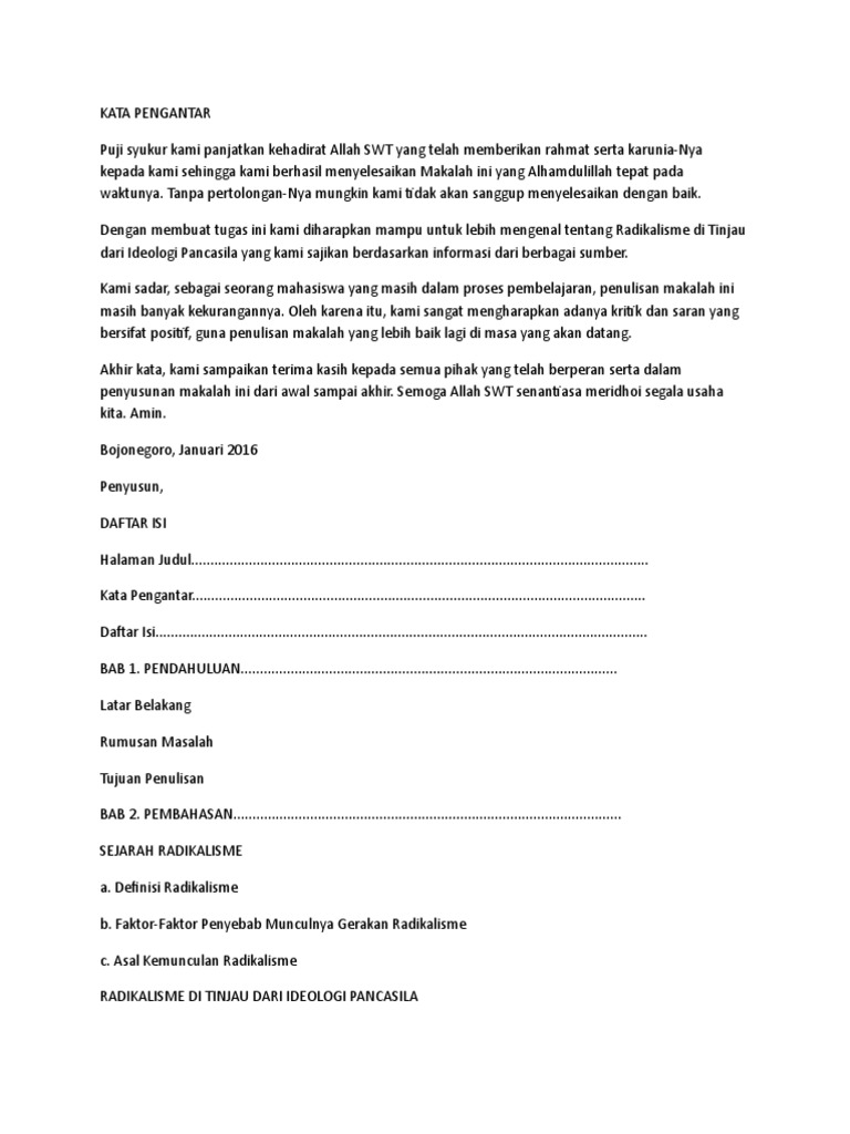 Makalah Radikalisme