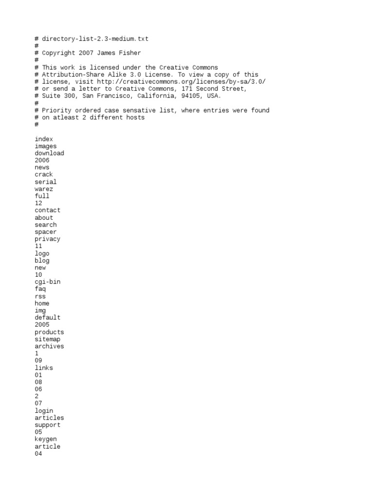 Directory List 2.3 Medium | Pdf | Internet | World Wide Web