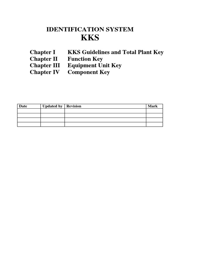 Identification System Kks Chapter i Kks Electricity Generation Code