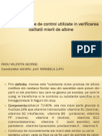 Metode Moderne de Control Utilizate in Verificarea Calitatii Mierii de Albine