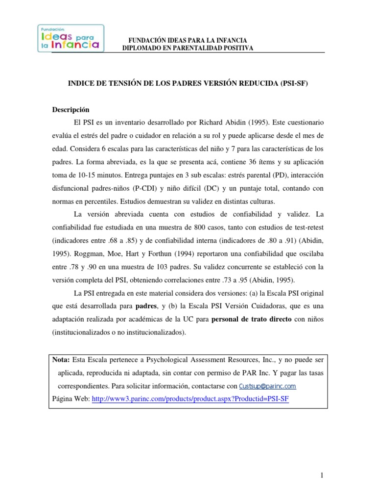 Manual PSI PDF | PDF | Adultos | Estrés (biología)