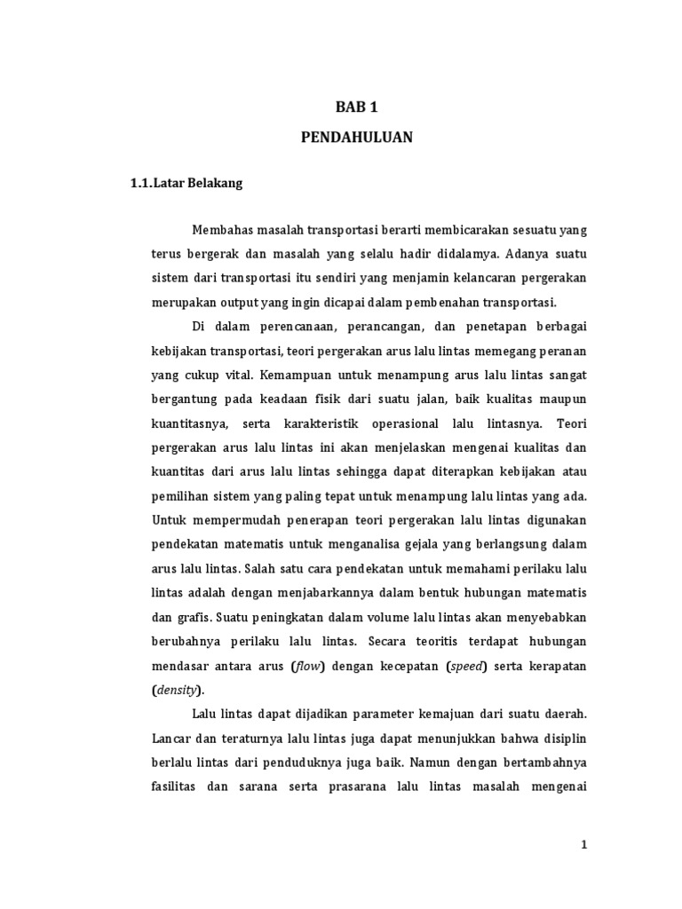 Makalah Volume Lalu Lintas Kendaraan