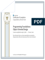 Programming Foundations: Object-Oriented Design: Certificate of Completion