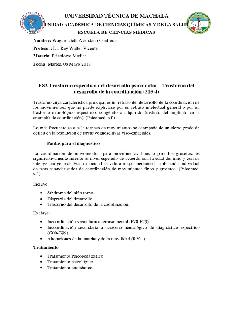 Analysis of Specific Developmental Disorders of Motor Coordination and