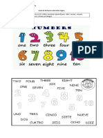 Prueba de Ingles Numeros y School Supplies