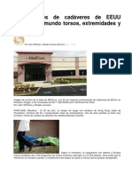 Comercio Exterior. Muertos y Mutilados. Comerciantes de Cadáveres EEUU Exportan Al MundoTorsos Cabezas y Extremidades