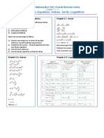 Simultaneous Equations, Indices, Surds, Logarithms: Additional Mathematics SA2 Overall Revision Notes