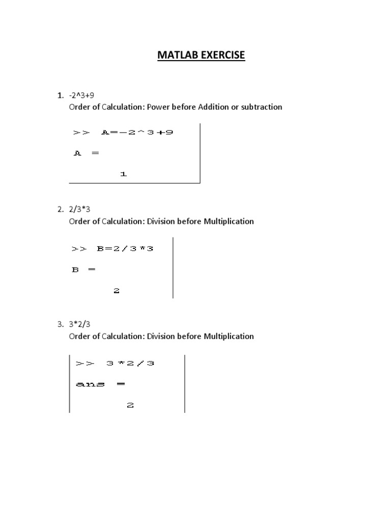 An Introduction to Order of Operations in MATLAB: A Guide to Solving ...