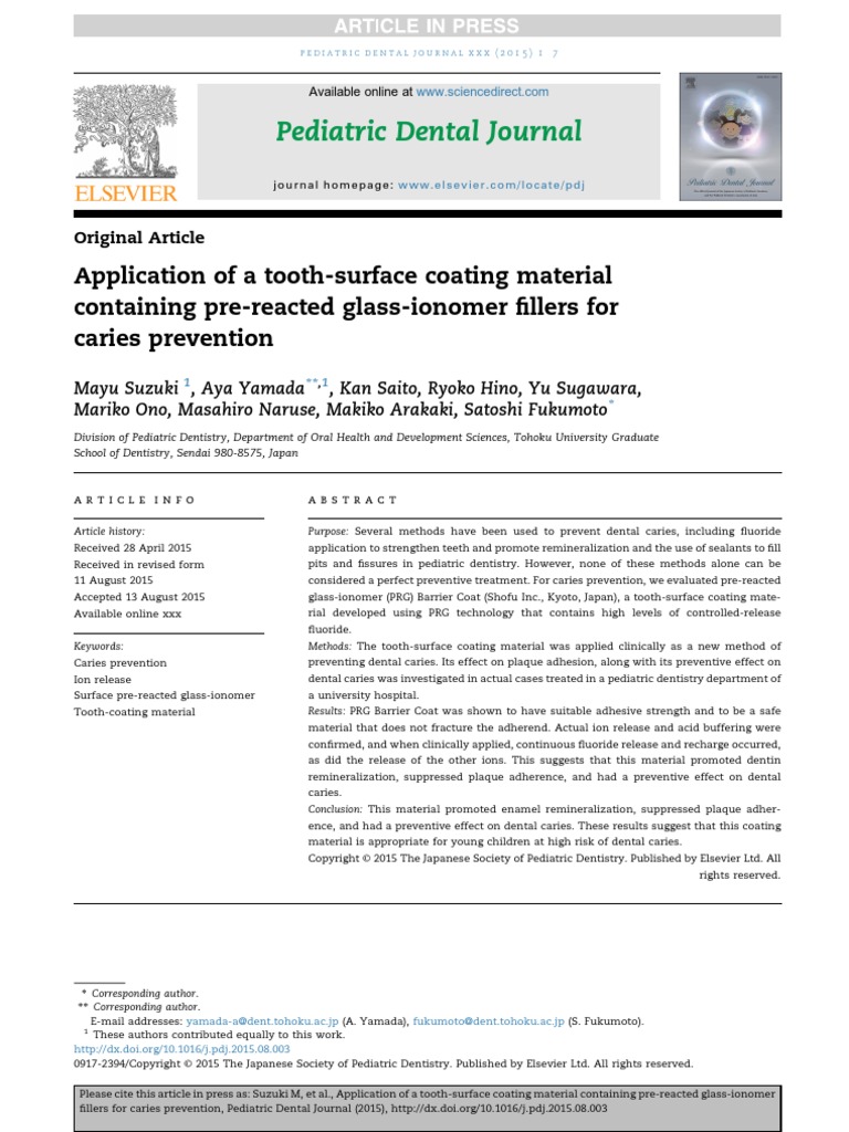 Application of A ToothSurface Coating Material Containing PreReacted