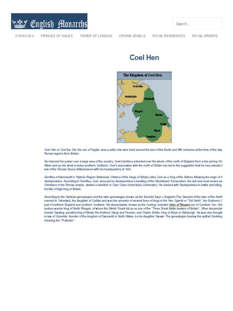 Coel Hen | PDF | British Isles | Sub Roman Britain