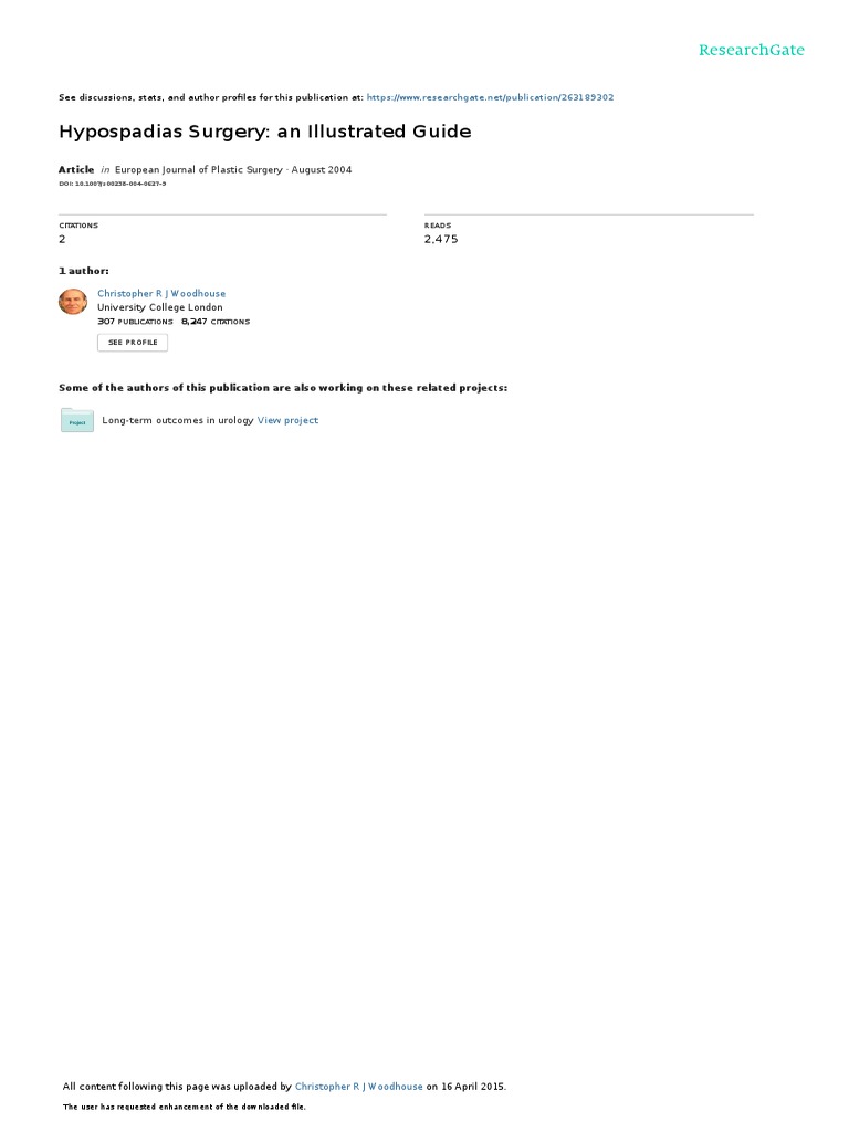 Hypospadias Surgery An Illustrated Guide Pdf Genitourinary System