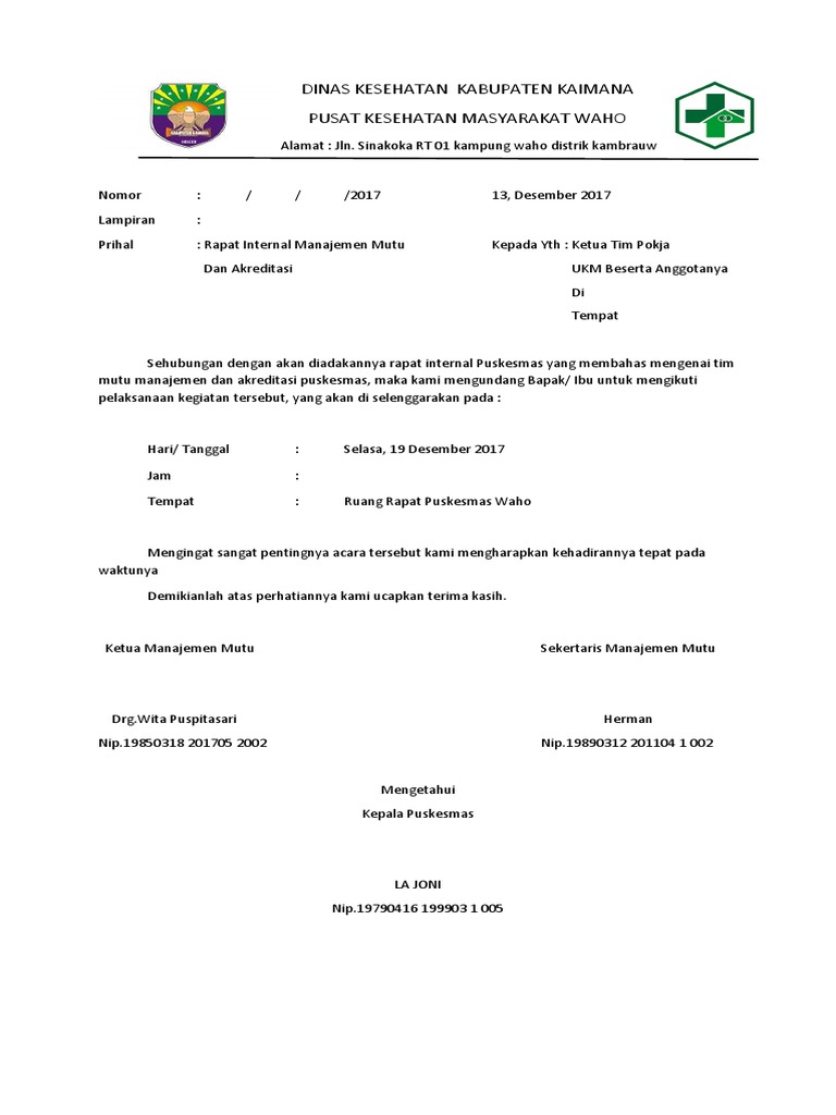 Surat Undangan Rapat Pdf