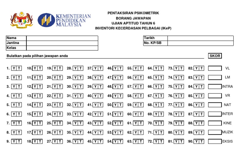 Borang Jawapan Ikep 2018 Pdf Pdf