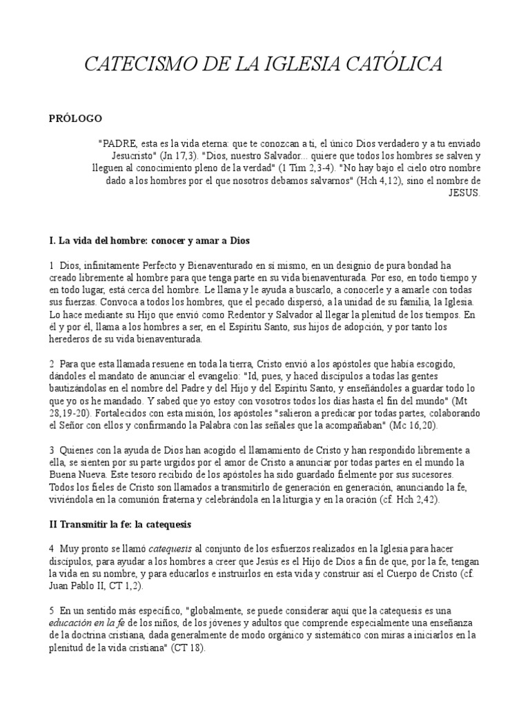 Catecismo de La Iglesia Católica | PDF | Cristo (título) | Revelación