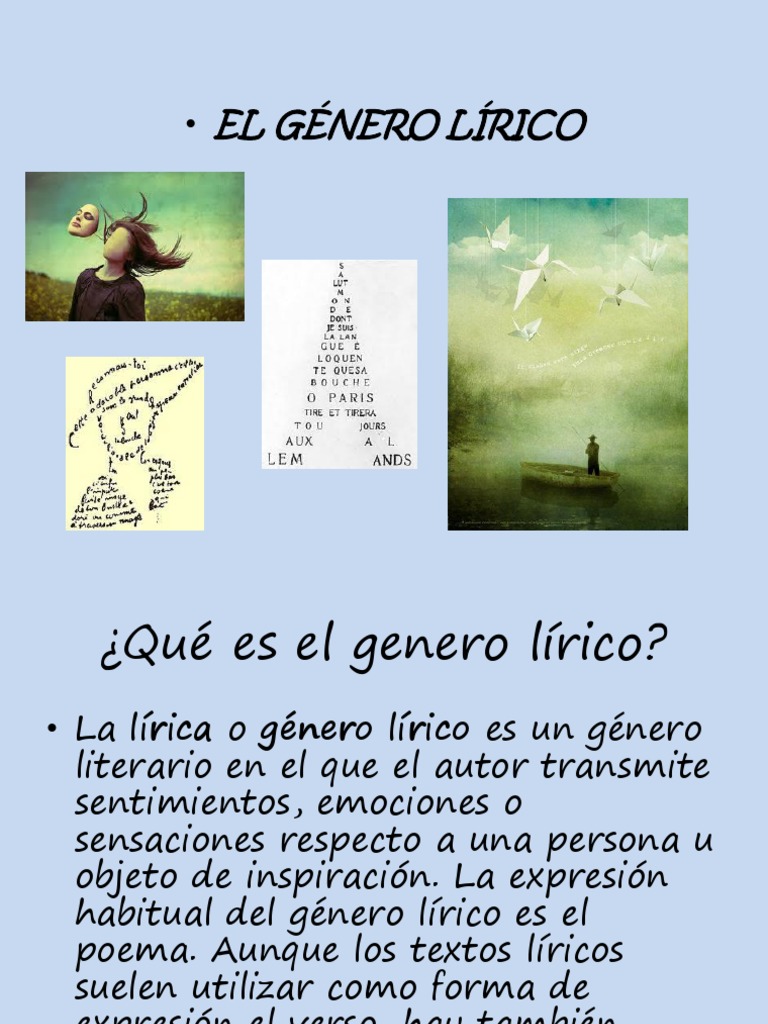 Género Lírico Poesía Ficción y literatura