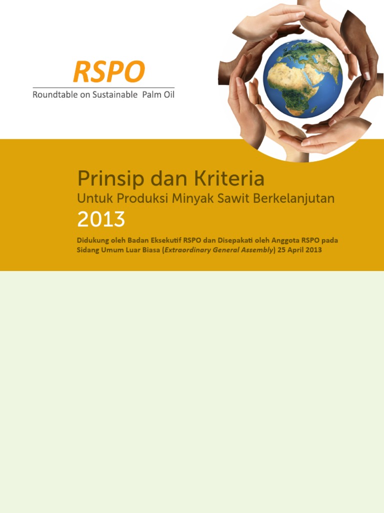 Prinsip RSPO untuk Minyak Sawit Berkelanjutan | PDF
