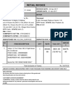 Retail invoice for Voltas air conditioner