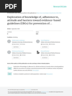 Exploration of Knowledge Of, Adherence To, Attitude and Barriers Toward Evidence-Based Guidelines (Ebgs) For Prevention Of..