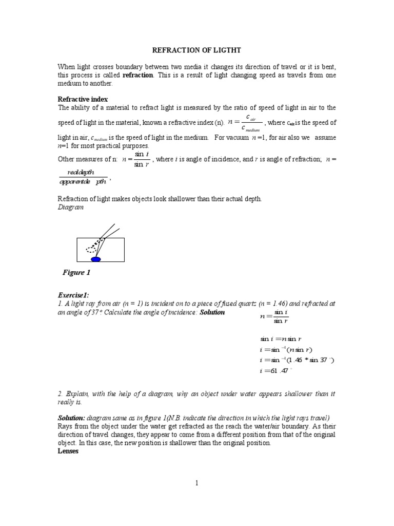 Understanding Light Refraction and Lenses | PDF | Lens (Optics) | Optics