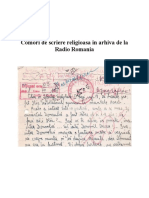 Comori de Scriere Religioasa in Arhiva de La Radio Romania