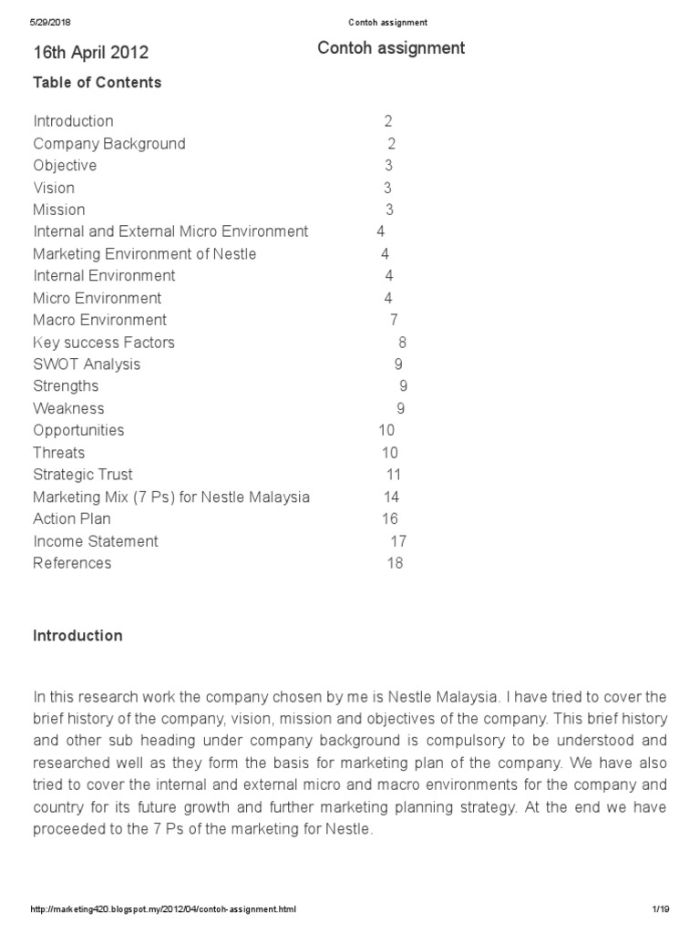 Contoh Assignment Brand Supply Chain