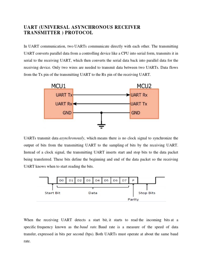 Uart (Universal Asynchronous Receiver Transmitter) Protocol | PDF ...