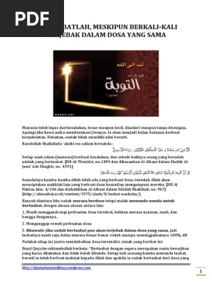 Bertaubatlah Meskipun Berkali Kali Terjebak Dalam Dosa Yang Sama Pdf