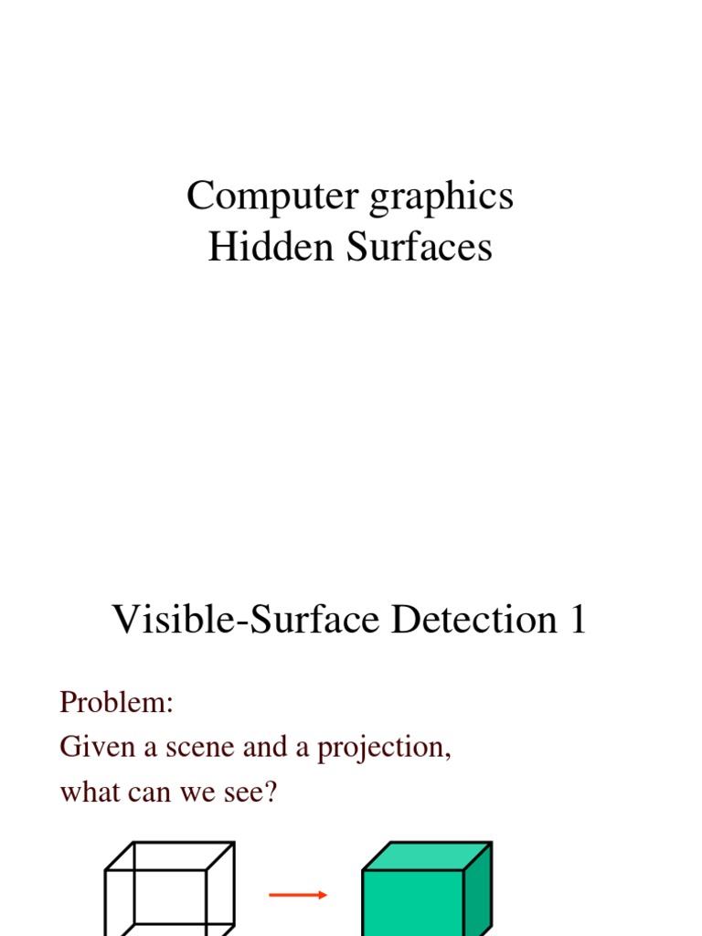 Computer Graphics Hidden Surfaces | PDF | Computer Graphics | Graphics