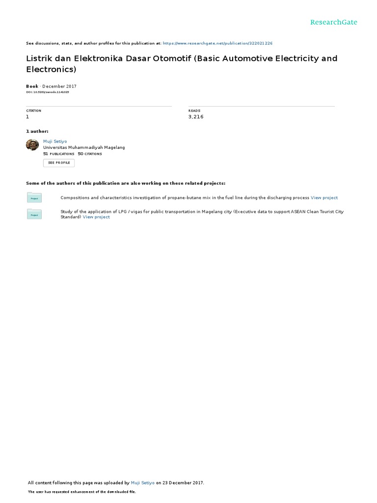 Basic Automotive Electricity and Electronics PDF