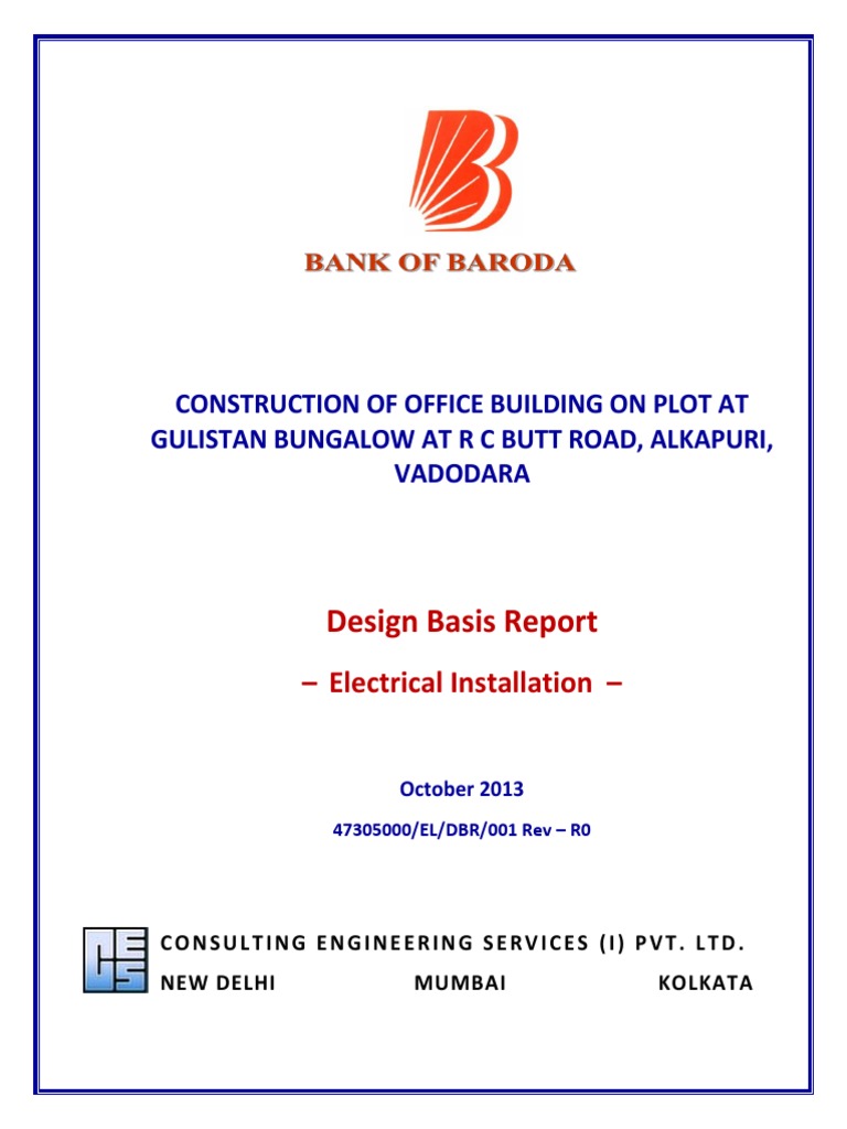 Design Basis Report for Electrical Systems | PDF | Electrical Wiring ...