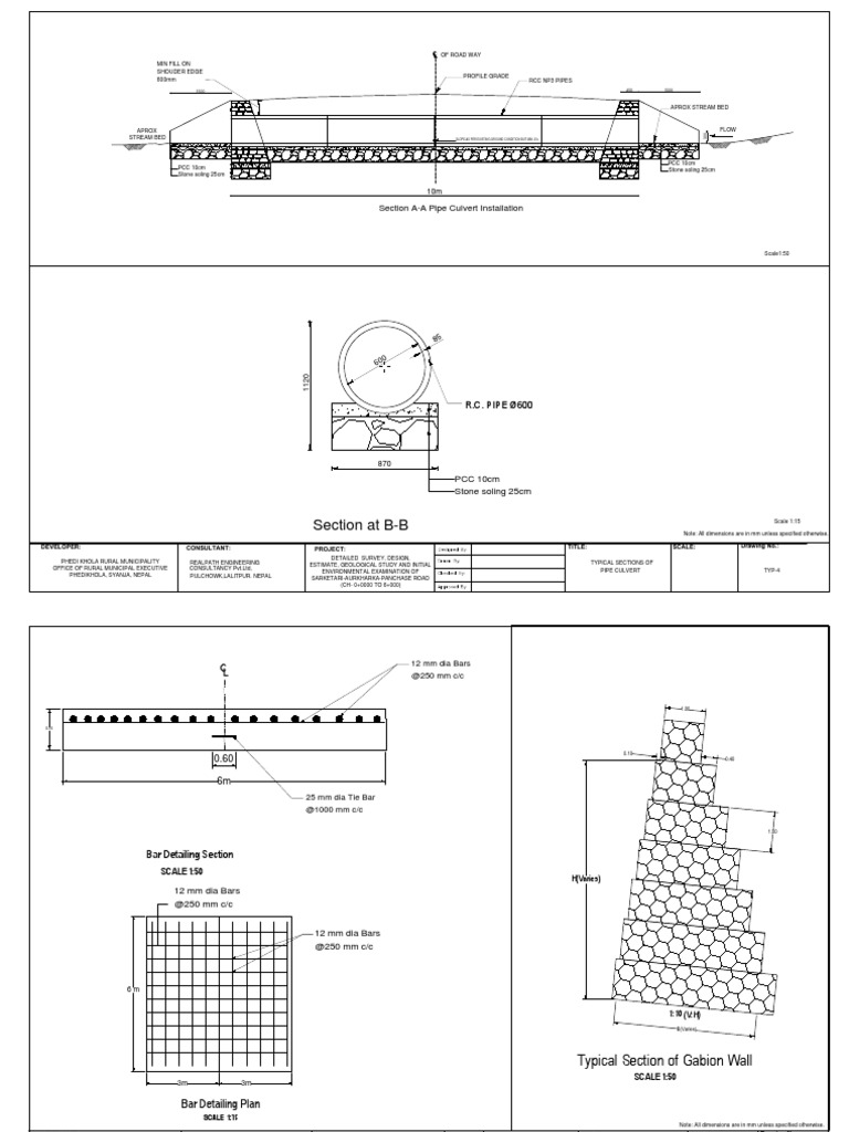Typical Drawing of Pipe Culvert