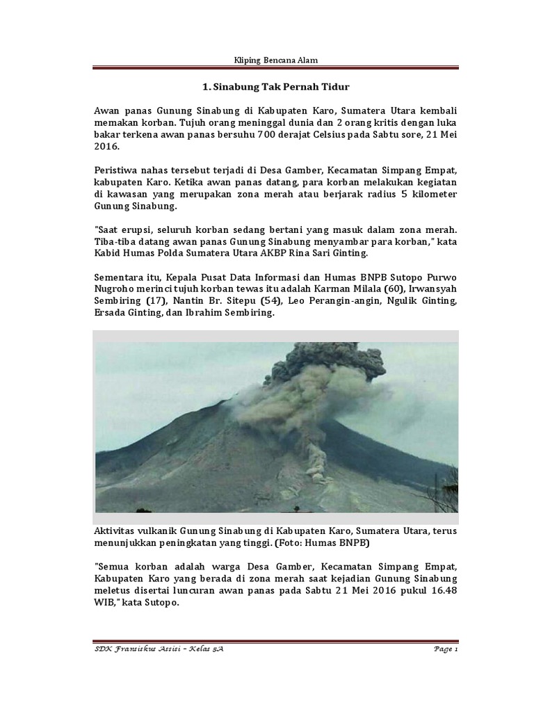 Kliping Bencana Alam | PDF