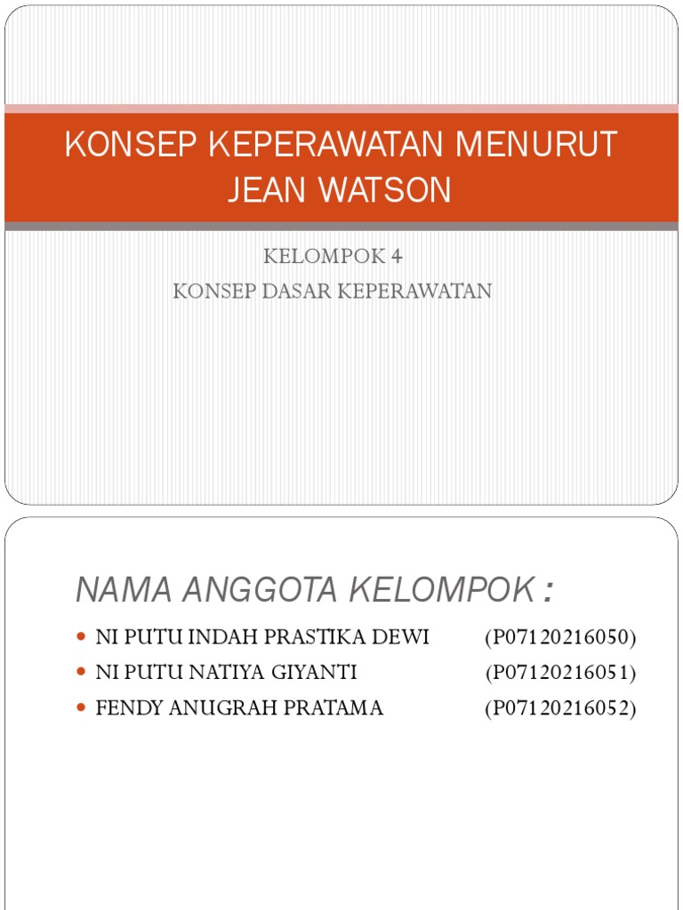 Teori Keperawatan Jean Watson