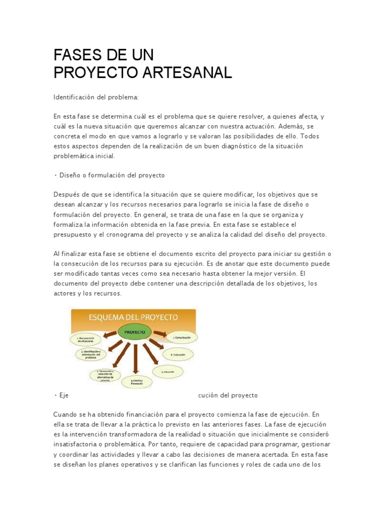 Las etapas clave del desarrollo de un proyecto artesanal | PDF ...