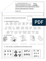 Avaliação de Língua Oral e Escrita