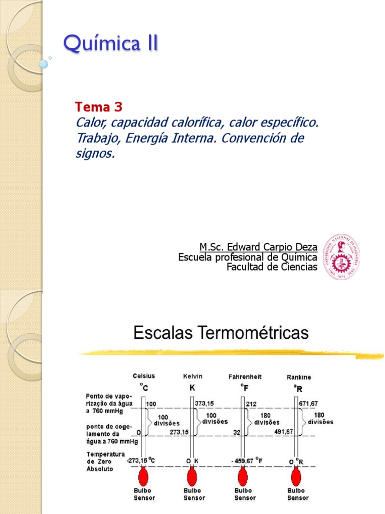 3)Calor, Capacidad Calorífica, Calor Específico. Trabajo