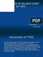 Prepartion of Balance Sheet in THDC