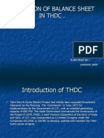 Preparing THDC's Balance Sheet