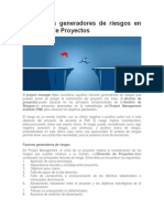 10 Factores Generadores de Riesgos en Dirección de Proyectos