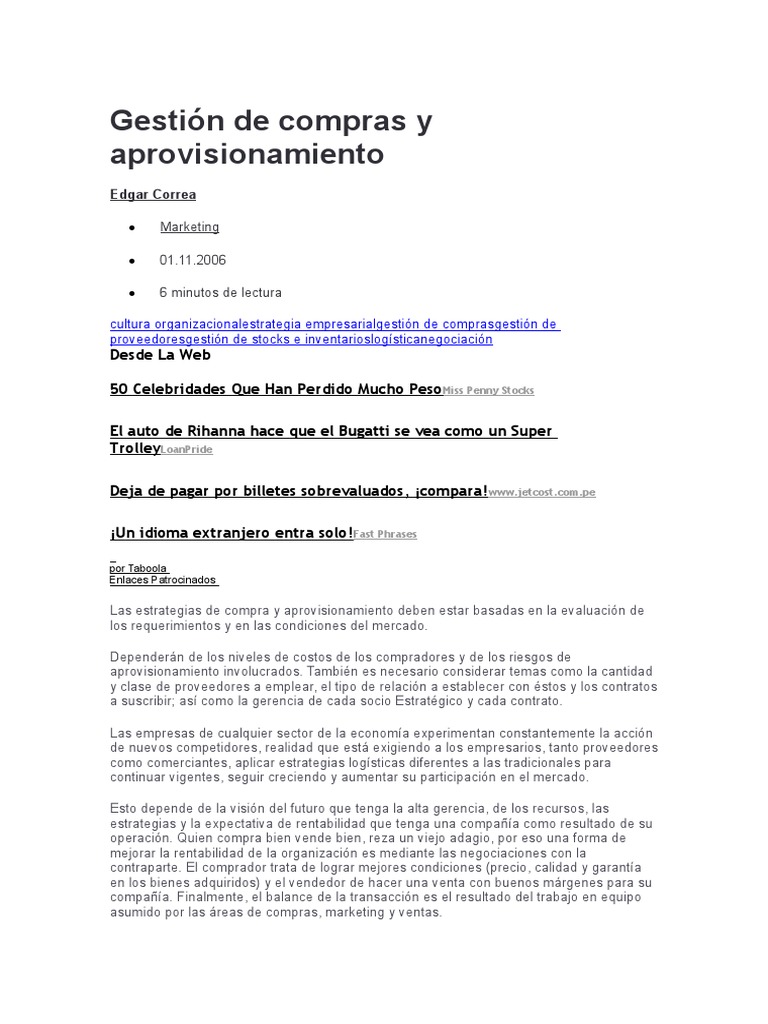 Gestión de Compras y Aprovisionamiento | Descargar gratis PDF ...