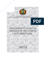 Reglamento Para Rendicion de Cuenta Documentada 2012