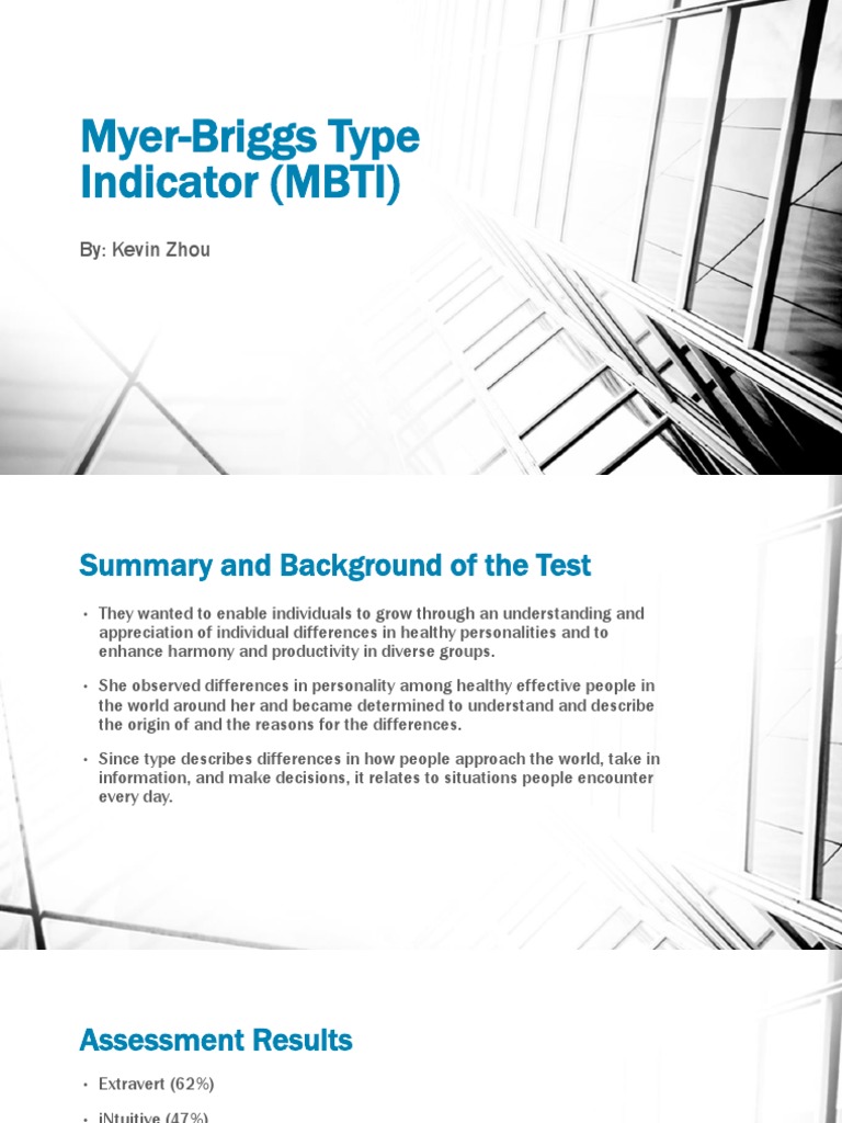 Myer-Briggs Type Indicator Mbti | PDF | Neuropsychological Assessment | Change