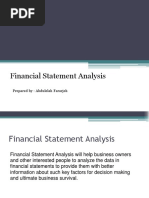 Financial Statement Analysis: Prepared By: Abdulelah Fararjeh