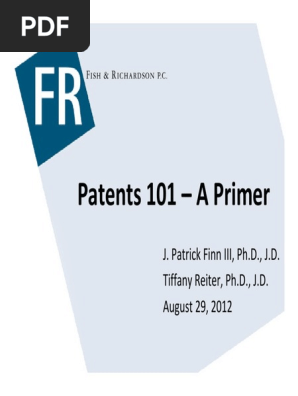Patent Primer August 29 2012