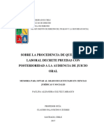 Sobre La Procedencia de Que El Juez Laboral Decrete Pruebas Con Posterioridad a La Audiencia de Juicio Oral