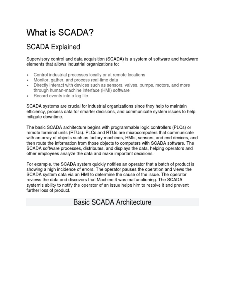 Understanding SCADA Systems | PDF | Scada | Programmable Logic Controller