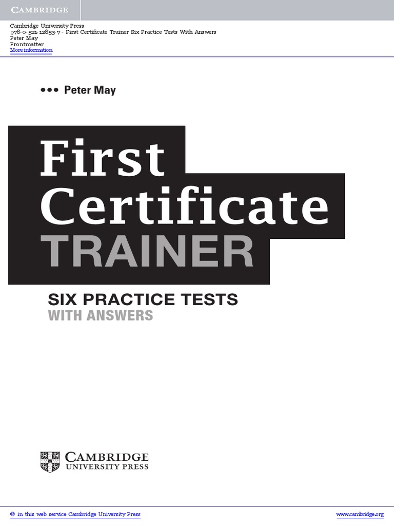 Cambridge First Trainer Second Edition Pdf